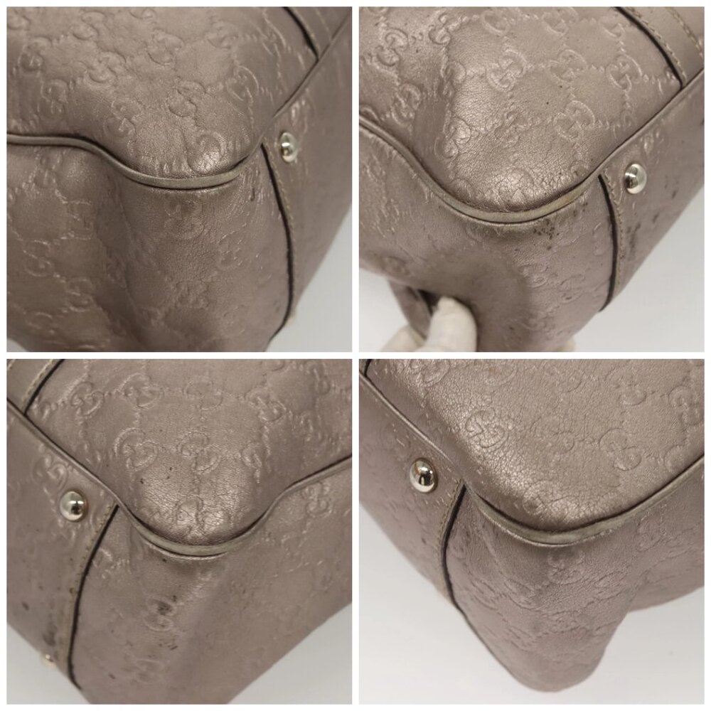 GUCCI GG Canvas Guccissima GG Twins Bag Leather Purple Silver 232956 Auth 119708 - Picture 16 of 16